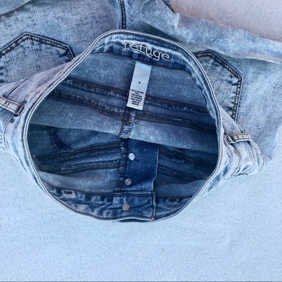 Refuge Shorts Jean Short Distress High Rise Acid Wash Sz.4 - Picture 8 of 8